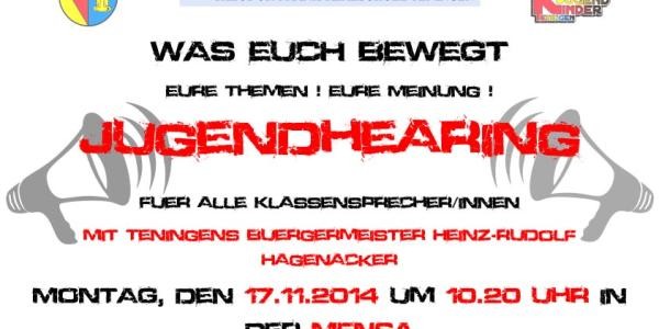 Einladung zum Jugendhearing 2014 in Teningen