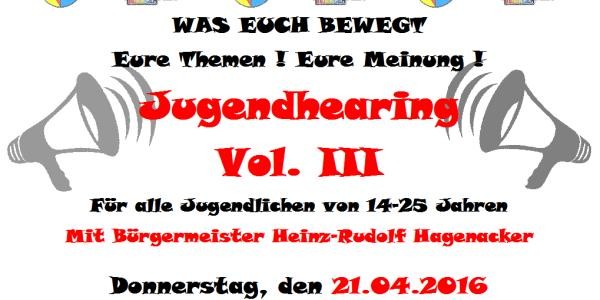 Einladung zum Jugendhearing Vol. 3 in Heimbach